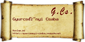 Gyurcsányi Csaba névjegykártya