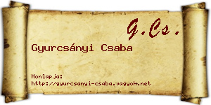 Gyurcsányi Csaba névjegykártya